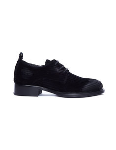 Черные ботинки из кожи и вельвета Ann Demeulemeester
