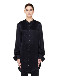 Черная шелковая блузка Ann Demeulemeester