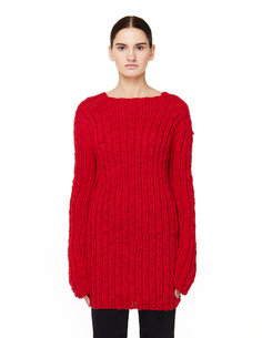 Красный шерстяной свитер Ann Demeulemeester