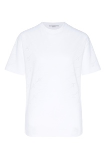 Белая футболка с ажурным узором Stella Mc Cartney
