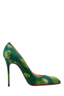 Туфли из кожи питона Corneille Python Paon 100 Christian Louboutin