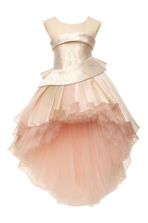 Розовое платье с асимметричной юбкой Yudashkin Kids