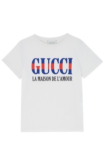 Хлопковая футболка с логотипом Gucci Kids