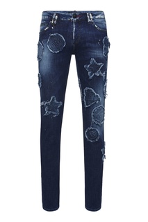 Синие джинсы с нашивками Philipp Plein