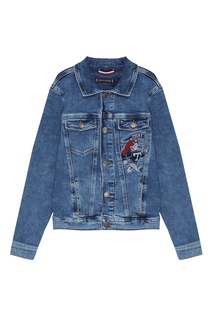 Синяя джинсовая куртка с нашивкой Tommy Hilfiger Kids