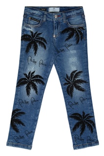 Джинсы с принтом Philipp Plein Kids