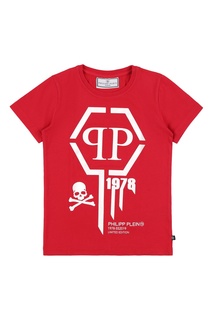 Красная футболка с принтом Philipp Plein Kids