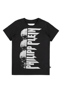 Футболка с логотипом и кристаллами Philipp Plein Kids