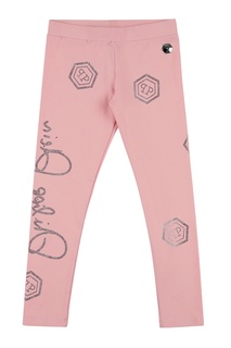 Розовые леггинсы с кристаллами Philipp Plein Kids