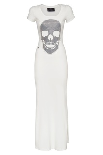 Белое платье с черепом Philipp Plein