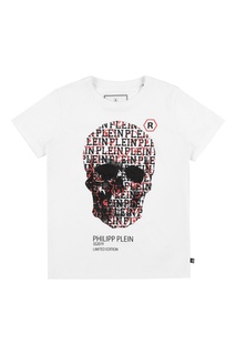 Белая футболка с принтом Philipp Plein Kids