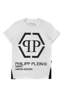 Белая футболка с принтом Philipp Plein Kids