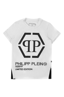 Белая футболка с принтом Philipp Plein Kids