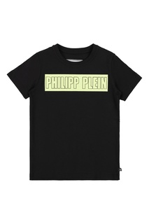Черная футболка с принтом Philipp Plein Kids