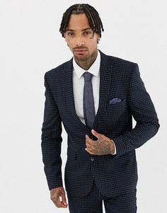 Приталенный пиджак с горошек Harry Brown - Темно-синий
