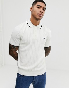 Белое поло с контрастным кантом Fred Perry - Белый