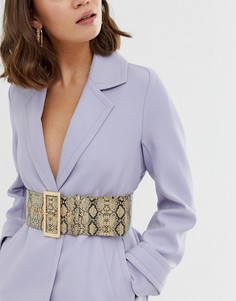 Ремень со змеиным принтом SVNX - Черный 7X