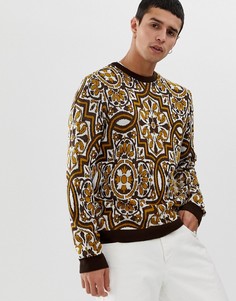 Вязаный джемпер с дизайном в стиле барокко ASOS DESIGN - Мульти