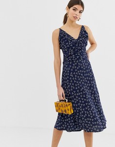 Платье миди с цветочным принтом Finders Keepers - Синий