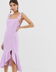 Платье миди с оборками Finders Keepers - Фиолетовый