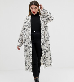 Легкое пальто со змеиным принтом ASOS DESIGN Curve - Мульти