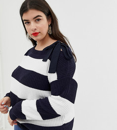 Джемпер в полоску с открытыми плечами и завязками Vero Moda Curve - Мульти