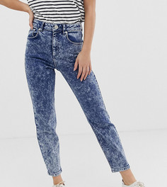 Ярко-синие мраморные джинсы в винтажном стиле с завышенной талией ASOS DESIGN Petite Farleigh - Синий