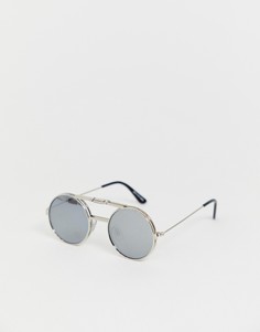 Круглые солнцезащитные очки с серебристой оправой Spitfire Lennon - Серебряный