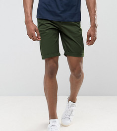Темные узкие шорты чиносы цвета хаки ASOS DESIGN Tall - Зеленый