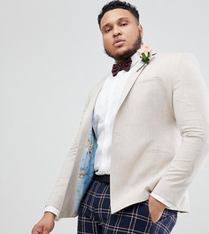 Облегающий блейзер ASOS DESIGN Plus wedding - Светло-бежевый