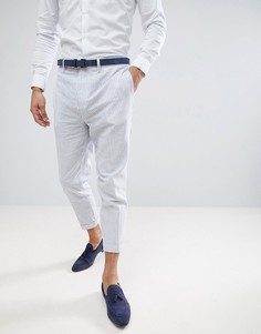 Укороченные льняные брюки Gianni Feraud - Темно-синий