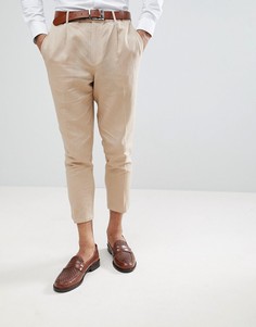 Укороченные брюки со складками Gianni Feraud - Светло-бежевый