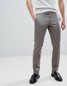 Облегающие строгие брюки из хлопкового сатина Esprit - Серый