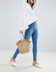 Джинсы скинни Free People Easy Goes It - Синий