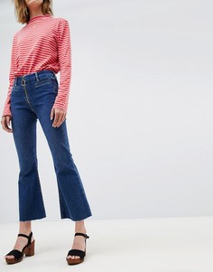 Укороченные джинсы клеш с молнией спереди MiH Jeans - Синий