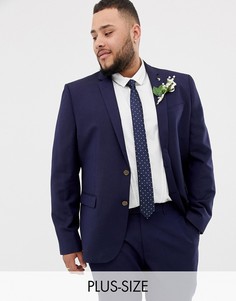 Приталенный пиджак из ткани с добавлением льна Farah Wedding - Темно-синий