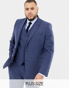 Приталенный пиджак из донегаля с добавлением шерсти Gianni Feraud Plus - Темно-синий