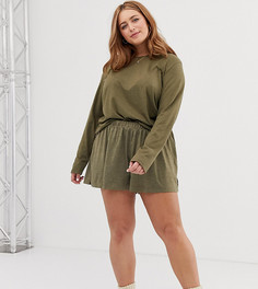Трикотажные пижамные шорты ASOS DESIGN Curve mix & match - Зеленый