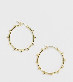 Позолоченные серьги-кольца с бусинами Orelia - Золотой