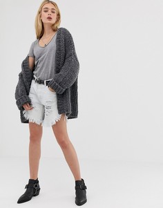 Удлиненные шорты с необработанными краями One Teaspoon Frankies - Синий