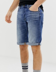 Выбеленные джинсовые шорты G-Star 3301 - Синий