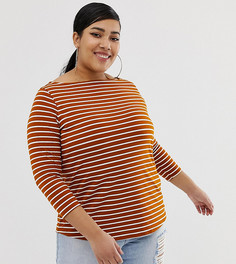 Свободный лонгслив в полоску ASOS DESIGN Curve - Мульти