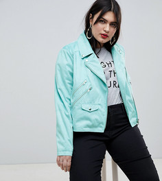 Байкерская куртка из искусственной замши ASOS DESIGN Curve - Зеленый