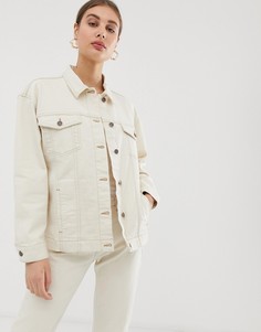 Oversize-куртка от комплекта со шнуровкой Iden Denim - Белый