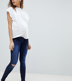 Рваные зауженные джинсы Supermom Maternity - Синий