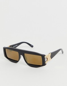 Квадратные солнцезащитные очки в черной оправе с золотистыми стеклами Spitfire Venus - Черный
