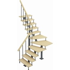 Лестница на металлокаркасе ЛЕСЕНКА Лестница Фаворит, поворот на 90С, h 3375-3525