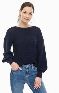 Хлопковый синий джемпер с объемными рукавами Liu Jo