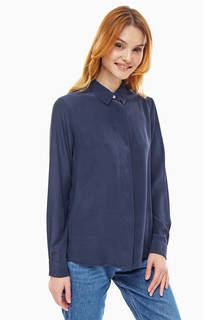 Шелковая однотонная рубашка на пуговицах Selected