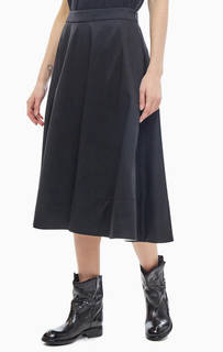 Расклешенная юбка из полушерсти средней длины Calvin Klein